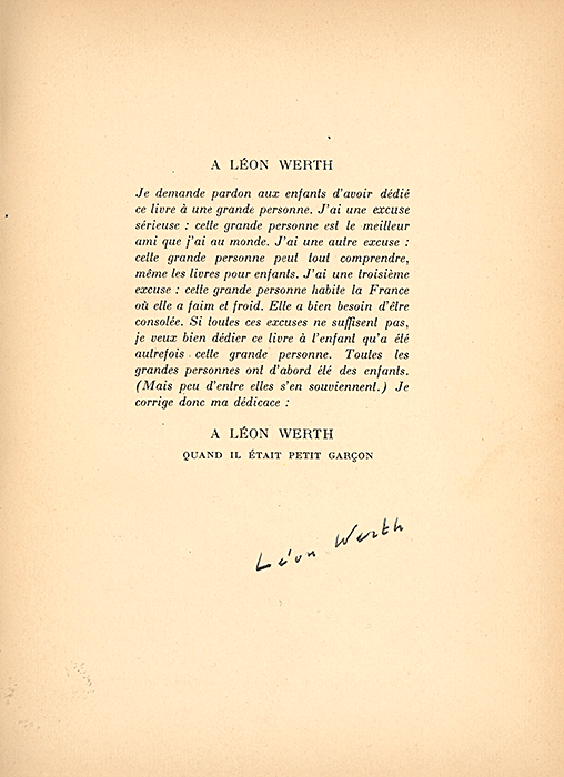 Dédicace à Léon Werth